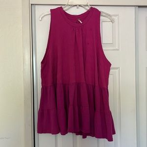 Free people babydoll tank with cute open back tie